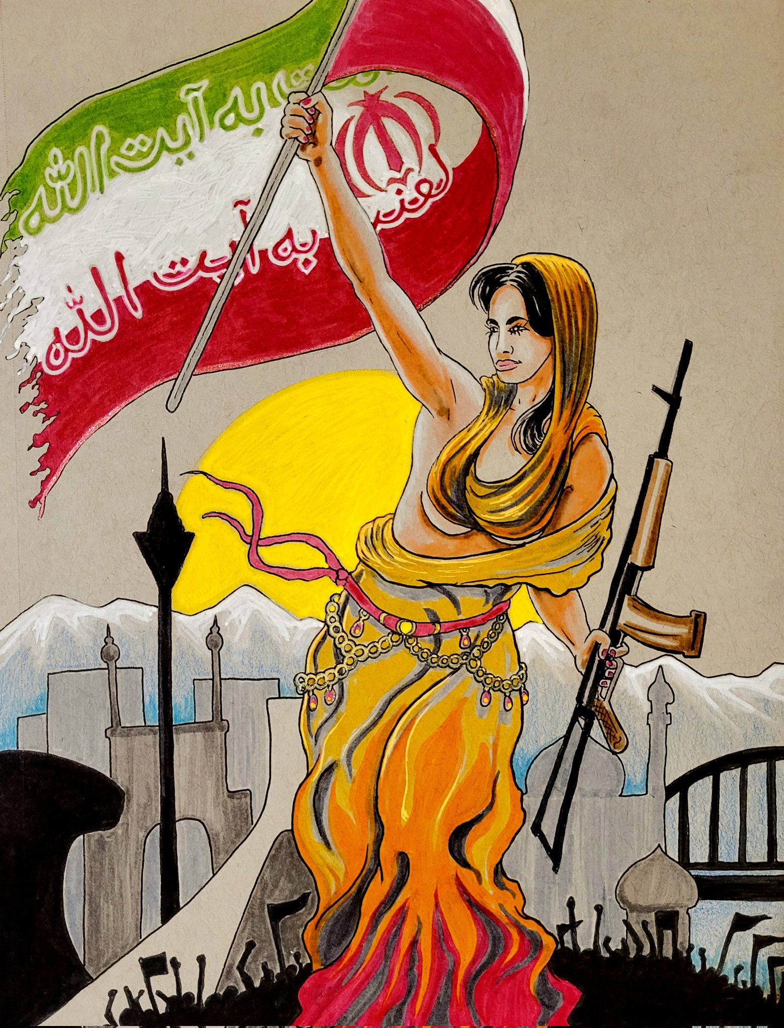 Iran Revolution Art No. Fesh03CVQAASArp